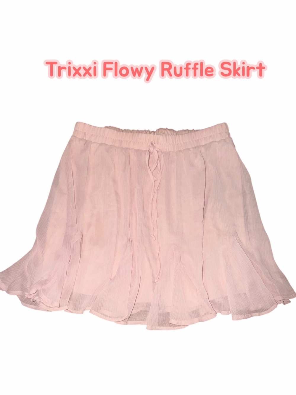 Trixxi Light Pink Ruffle Hem Skater Skirt